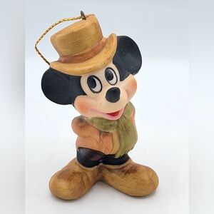 Hand Painted Walt Disney Mickey Mouse Dickens Christmas Carol Porcelain Ornament